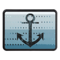 Masculine Blue Anchor Nautical Pattern Design Tow Hitch Cover