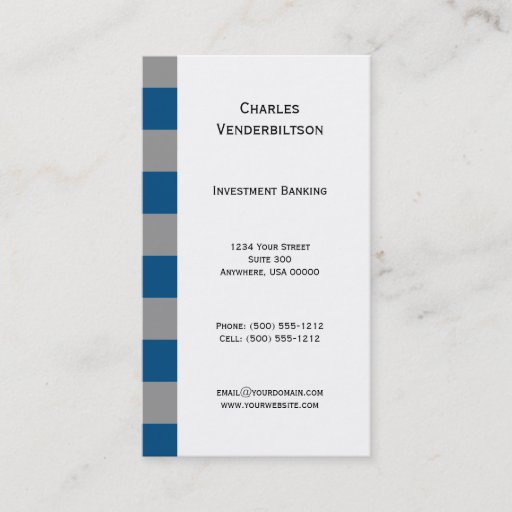 Customizable Masculine Blue and Gray Squares Business Card