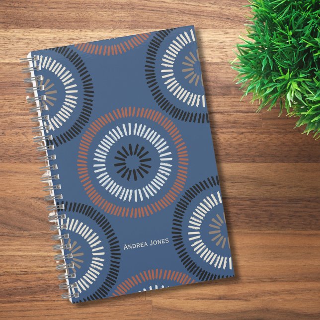 Masculine Blue Monogrammed Full Name Notebook (Creator Uploaded)