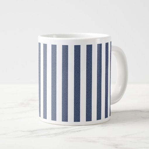 Masculine Blue Striped Personalized Monogrammed Large Coffee Mug | Zazzle