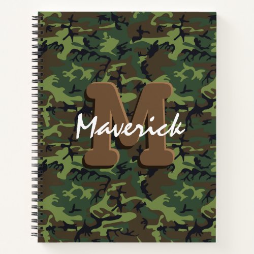 Masculine Boy Army Camouflage Notebook