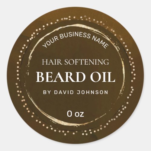 Masculine Brown And Gold Beard Oil Labels