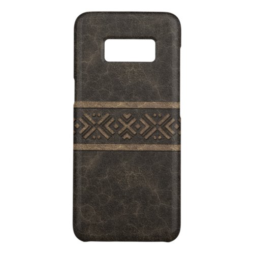 Masculine Brown Leather Look with Tribal Band Case_Mate Samsung Galaxy S8 Case