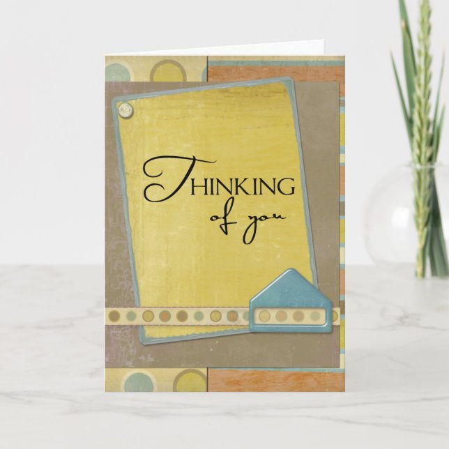 Masculine Brown Thinking Of You Card (Front)