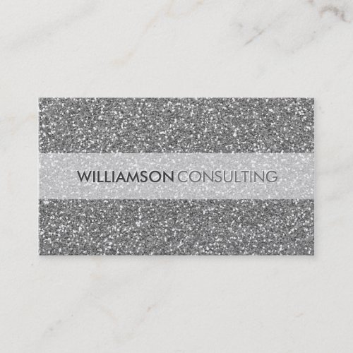 MASCULINE BUSINESS CARD bold simple silver glitter