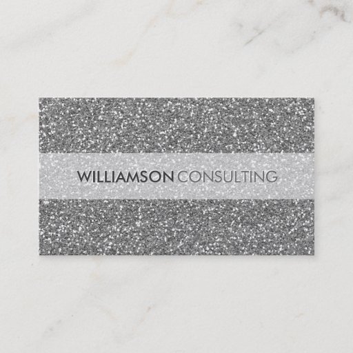 Customizable MASCULINE BUSINESS CARD bold simple silver glitter