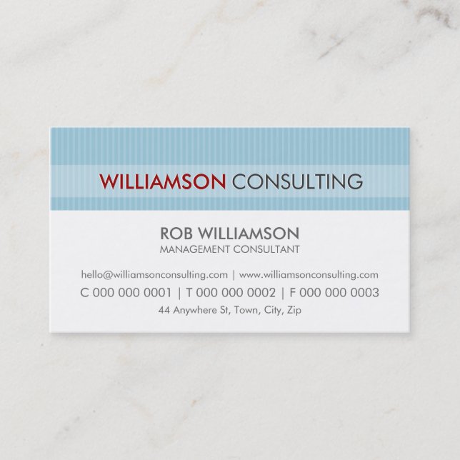 MASCULINE BUSINESS CARD :: minimal pinstripe 14 (Front)