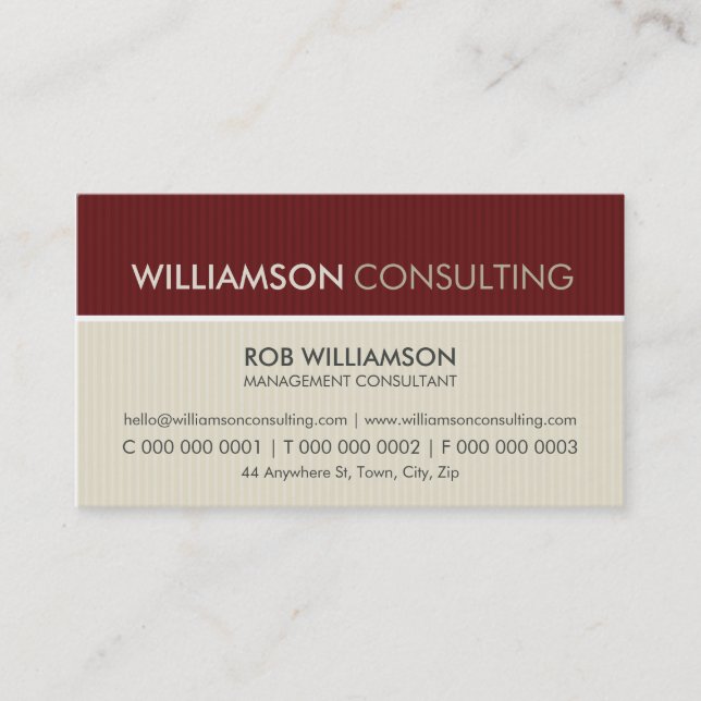 MASCULINE BUSINESS CARD :: minimal pinstripe 7 (Front)