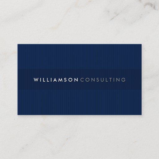 Customizable MASCULINE BUSINESS CARD simple pinstripe 3D navy