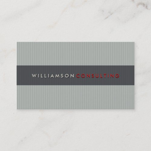 MASCULINE BUSINESS CARD  simple pinstripe grey