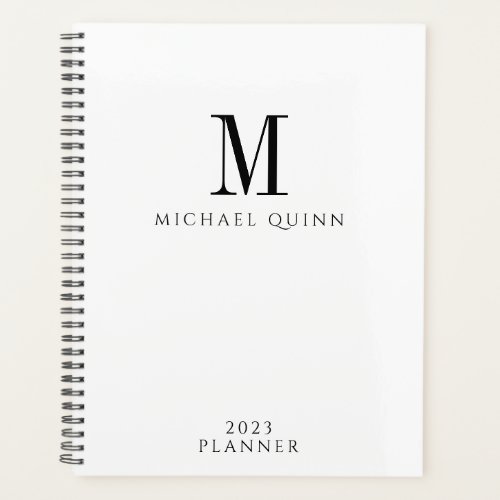 Masculine Business ProfessionaI Monogram  Planner