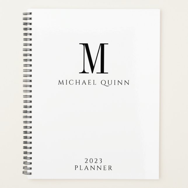 Masculine Business ProfessionaI Monogram  Planner (Front)