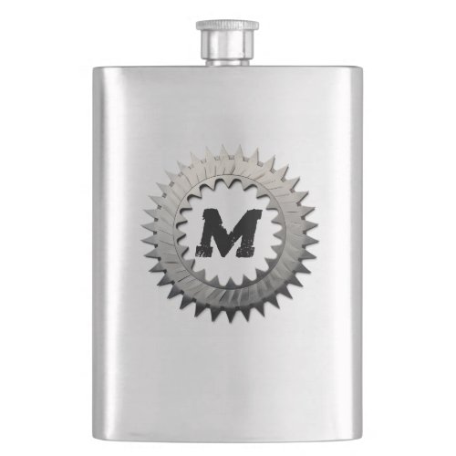 Masculine Buzzsaw Wreath With Your Monogram Flask