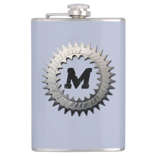 Masculine Buzzsaw Wreath With Your Monogram Flask