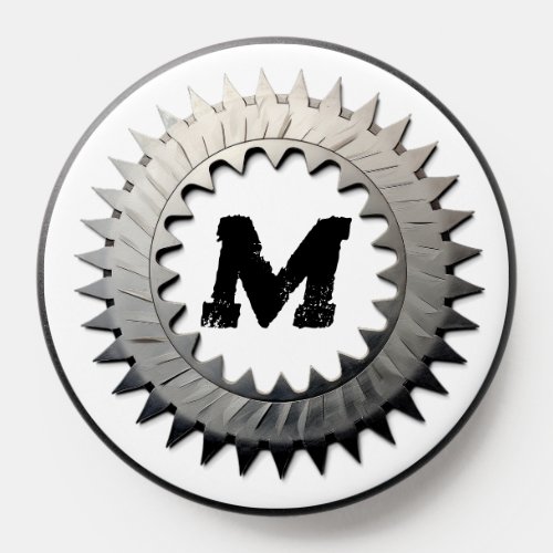 Masculine Buzzsaw Wreath With Your Monogram PopSocket