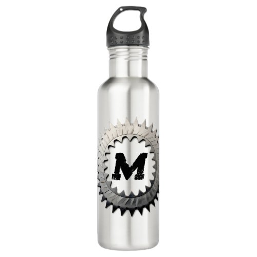 Masculine Buzzsaw Wreath With Your Monogram Stainless Steel Water Bottle