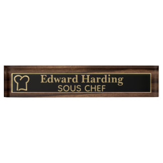 Masculine Chef Desk Name Plate