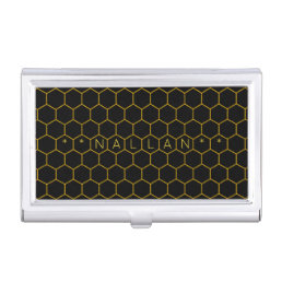 Masculine &amp; classy honeycomb pattern black yellow business card case