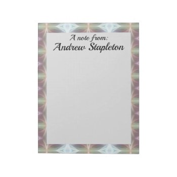 Masculine Colors Abstract Frame  With Custom Text Notepad by randysgrandma at Zazzle