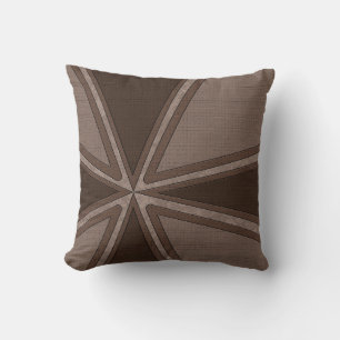 Masculine Dark Brown Contemporary Pattern Throw Pillow
