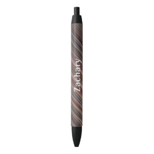 Masculine Diagonal Stripes Black Brown White Pen