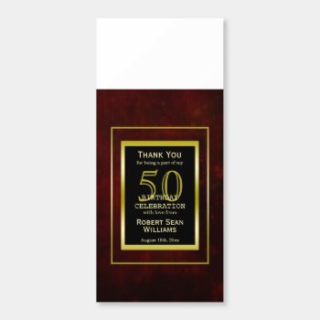 Masculine Double Gold Frame 50th Birthday  Hershey's Miniatures by shm_graphics at Zazzle