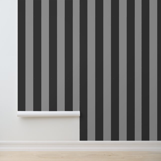 Masculine Elegant Dark and Light Gray Stripes Wallpaper (Application)