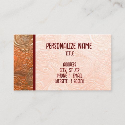 Masculine faux leather Business Card