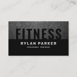 Masculine fitness personal trainer rough dark business card