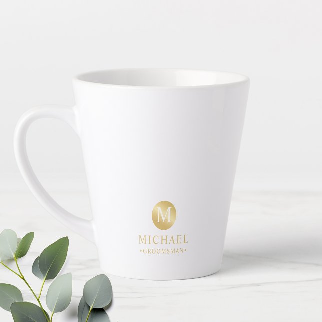Masculine Gold Personalized Groomsmen Coffee Mug (Creator Uploaded)