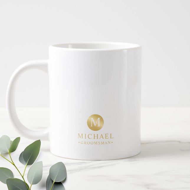Masculine Gold Personalized Groomsmen Coffee Mug (Creator Uploaded)