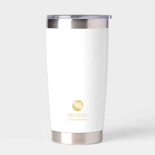 Masculine Gold Personalized Groomsmen Insulated Tumbler
