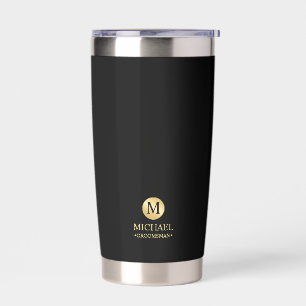 Masculine Gold Personalized Groomsmen Insulated Tumbler