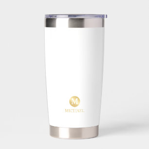 Masculine Gold Personalized Monogram and Name Insulated Tumbler