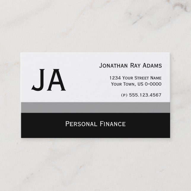 Masculine Gray and Black Stripes Business Cards (Front)