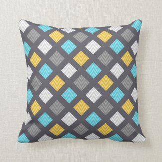 Masculine Gray Blue Yellow Geometric Pattern