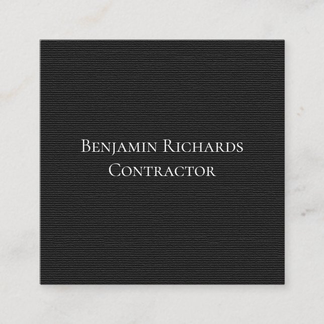 Masculine Grey on Black Texture Business Card (Front)