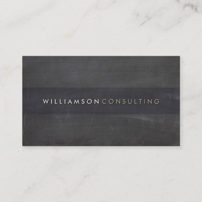 MASCULINE GRUNGE simple plain rustic chalkboard Business Card (Front)