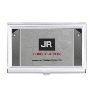 Masculine Grungy Gray Metallic Texture Print Business Card Case