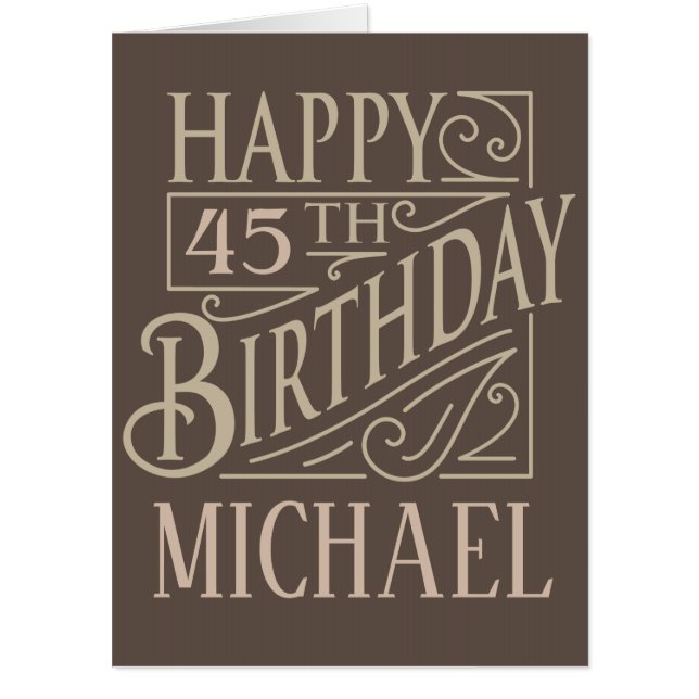 Masculine happy birthday design card (Front)