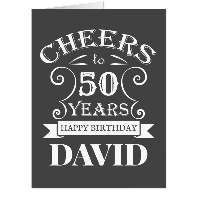 Masculine happy birthday design card (Front)