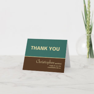Masculine Job Interview Thank You Card