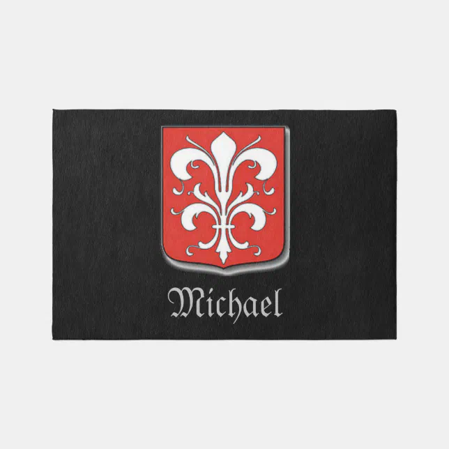 Medieval Red Rug Masculine Medieval Red and Black Knight Shield Rug | Zazzle