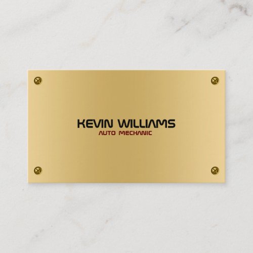 Masculine Metallic Gold Texture With Rivets Business Card