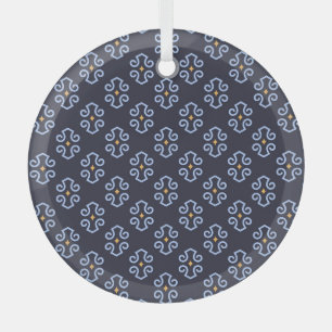 Masculine Modern, Abstract Geometric Pattern. Glass Ornament