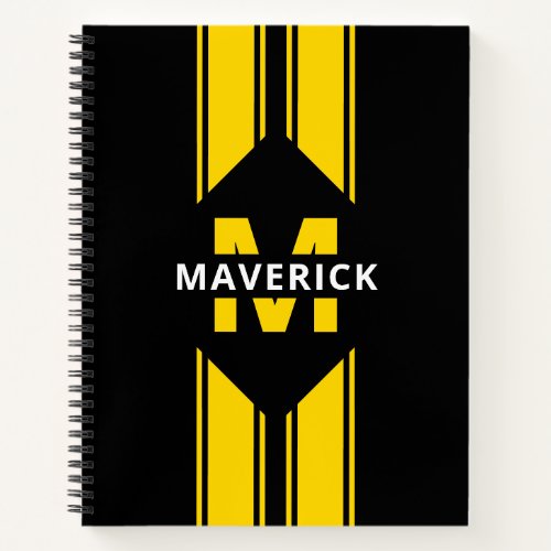 Masculine Modern Monogram and Name Notebook