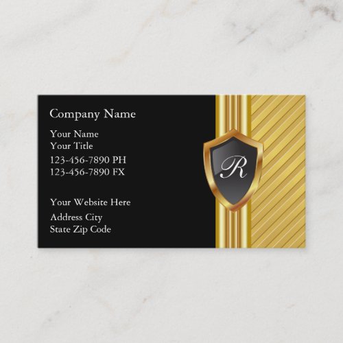 Masculine Monogram Business Cards