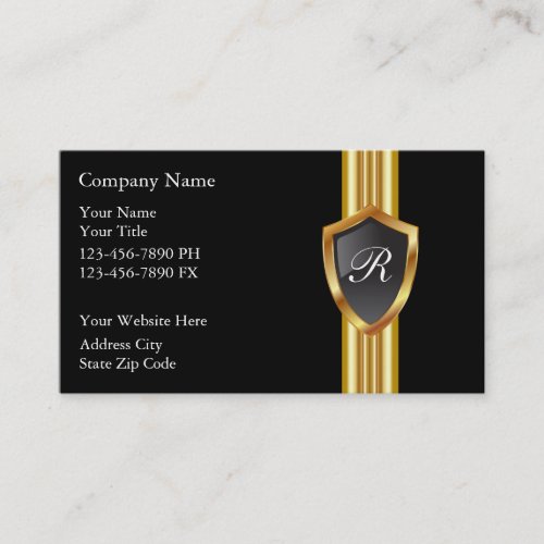 Masculine Monogram Business Cards