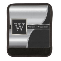 Masculine Monogram Executive Style -Black & Silver Handle Wrap