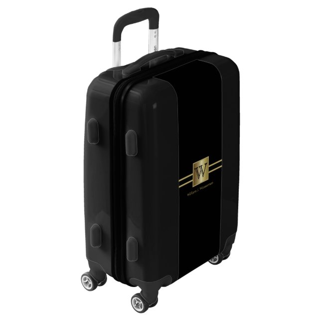 Masculine Monogram Executive Style  ✈  Luggage (Rotated Left)